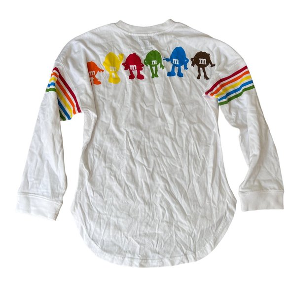 NWOT M&M'S Long Sleeve Graphic Tee White Red Kids Size L - Picture 5 of 6